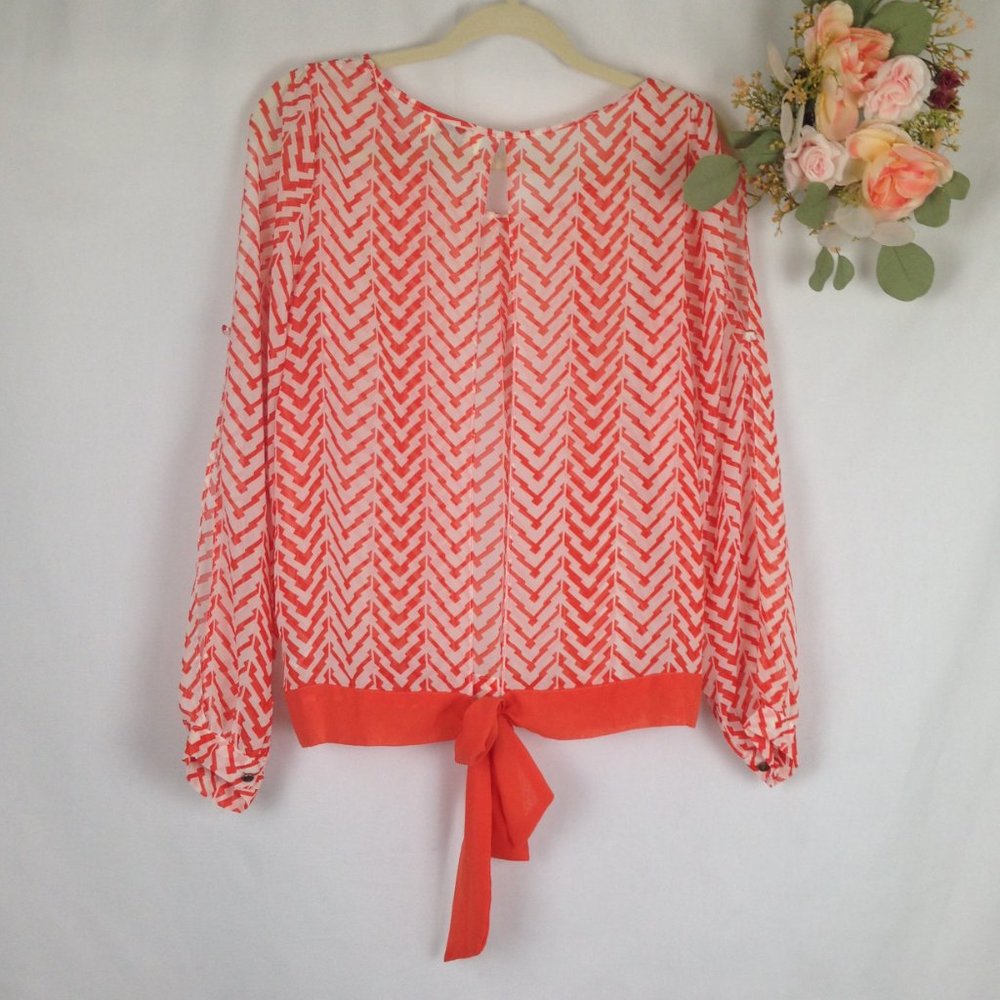 Umgee Sheer Split Back Split Sleeve Bow - image 2